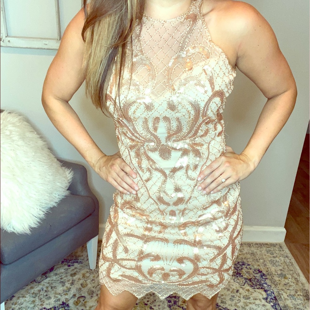 Blush Sequined Dress